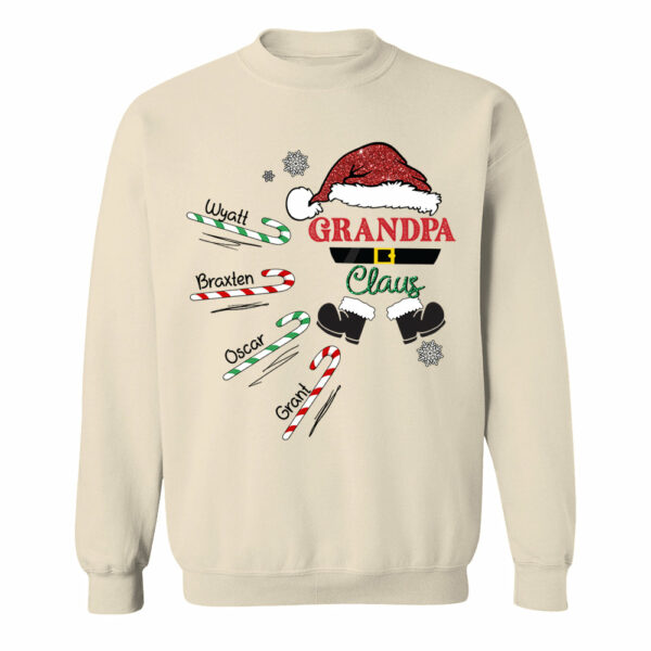 Papa Claus Candy Cane Winter Personalized Christmas Shirt Gift - Family Best Gifts For Christmas