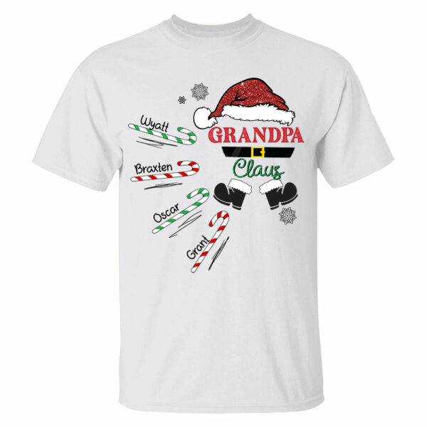 Papa Claus Candy Cane Winter Personalized Christmas Shirt Gift - Family Best Gifts For Christmas - Image 2