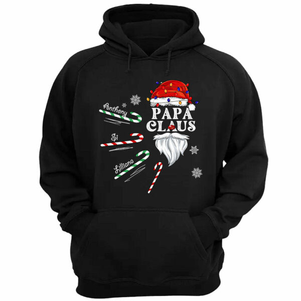 Papa Claus Candy Cane Winter Personalized Christmas Shirt Gift For Grandpas - Image 4