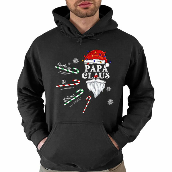 Papa Claus Candy Cane Winter Personalized Christmas Shirt Gift For Grandpas - Image 5