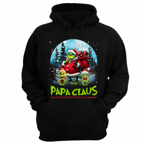 Papa Clause Like Santa Claus But Drunk On Christmas Personalized Shirt For Grandpa - Image 11