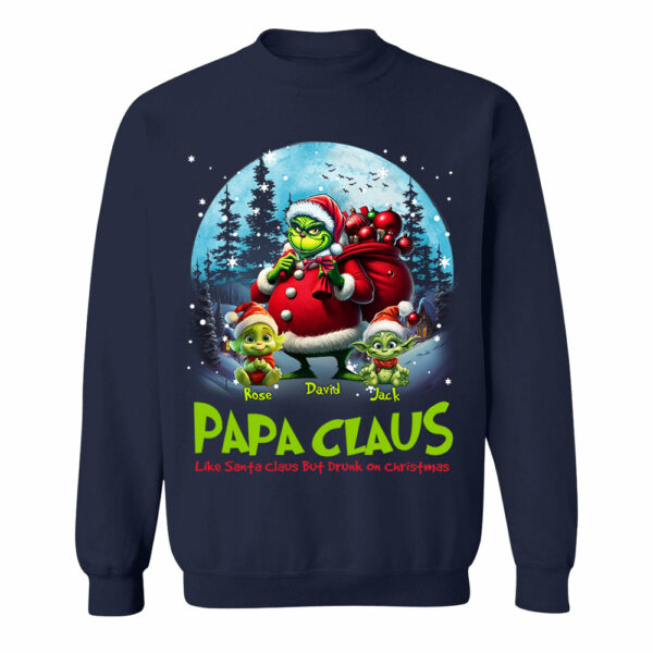 Papa Clause Like Santa Claus But Drunk On Christmas Personalized Shirt For Grandpa - Image 9
