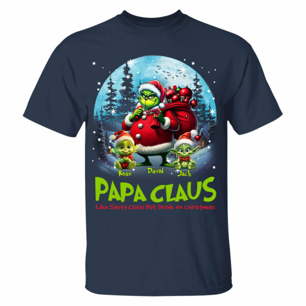 Papa Clause Like Santa Claus But Drunk On Christmas Personalized Shirt For Grandpa - Image 4