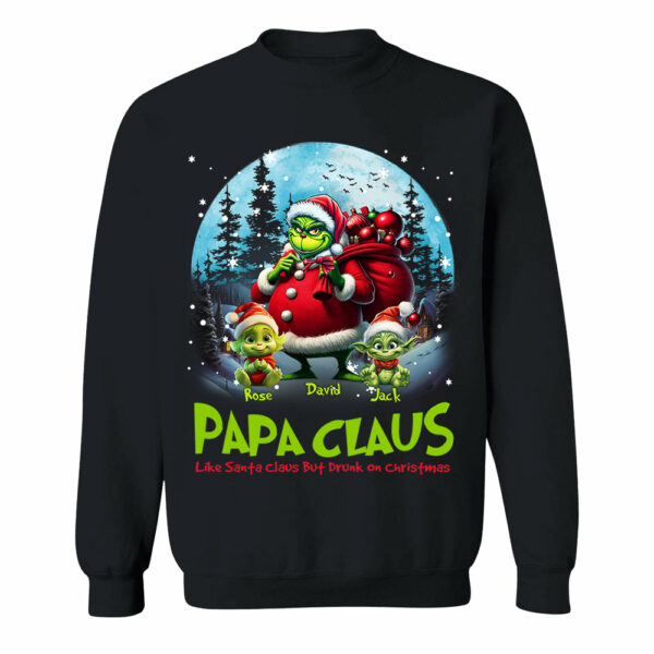 Papa Clause Like Santa Claus But Drunk On Christmas Personalized Shirt For Grandpa - Image 7