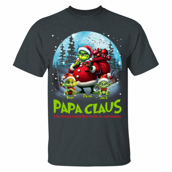 Papa Clause Like Santa Claus But Drunk On Christmas Personalized Shirt For Grandpa - Image 3