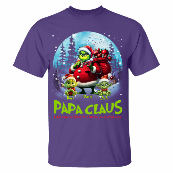 Papa Clause Like Santa Claus But Drunk On Christmas Personalized Shirt For Grandpa - Image 6