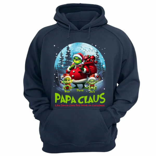 Papa Clause Like Santa Claus But Drunk On Christmas Personalized Shirt For Grandpa - Image 13
