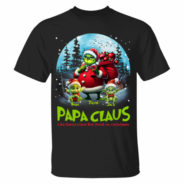 Papa Clause Like Santa Claus But Drunk On Christmas Personalized Shirt For Grandpa - Image 2