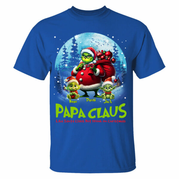 Papa Clause Like Santa Claus But Drunk On Christmas Personalized Shirt For Grandpa - Image 5