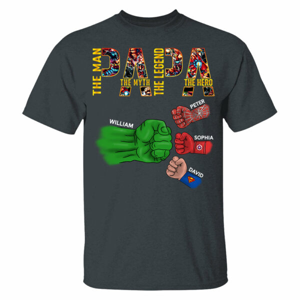 Papa The Man The Myth The Legend, Personalized Shirt, Custom Father's Day Gift T1807 - Image 16