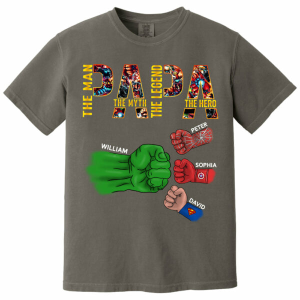 Papa The Man The Myth The Legend, Personalized Shirt, Custom Father's Day Gift T1807 - Image 12
