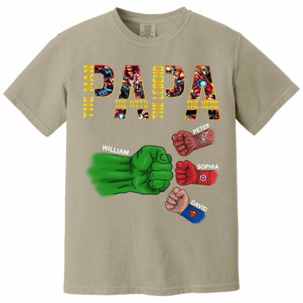 Papa The Man The Myth The Legend, Personalized Shirt, Custom Father's Day Gift T1807 - Image 6