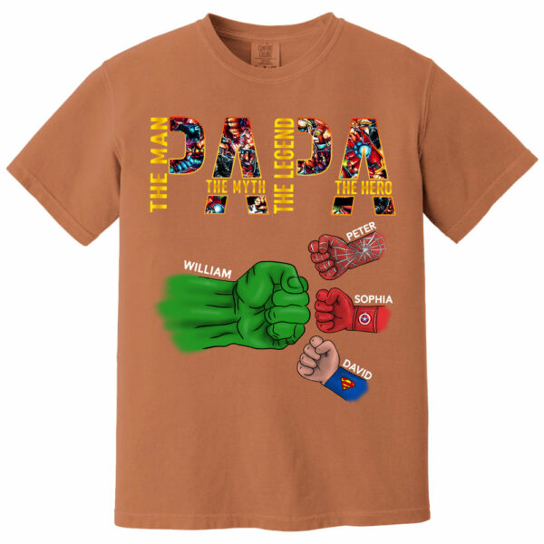 Papa The Man The Myth The Legend, Personalized Shirt, Custom Father's Day Gift T1807 - Image 7