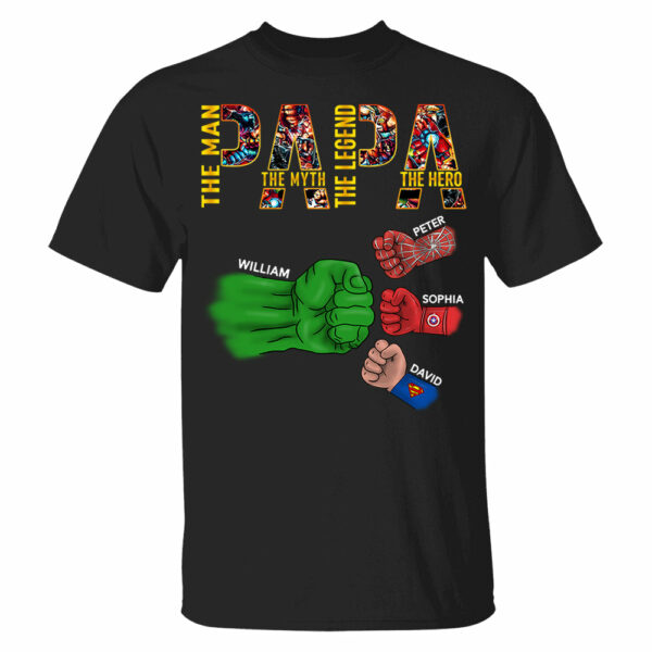 Papa The Man The Myth The Legend, Personalized Shirt, Custom Father's Day Gift T1807 - Image 5