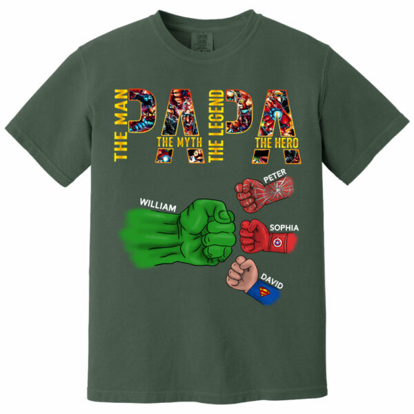 Papa The Man The Myth The Legend, Personalized Shirt, Custom Father's Day Gift T1807 - Image 10