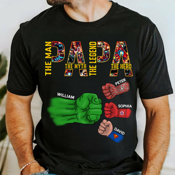 Papa The Man The Myth The Legend, Personalized Shirt, Custom Father's Day Gift T1807
