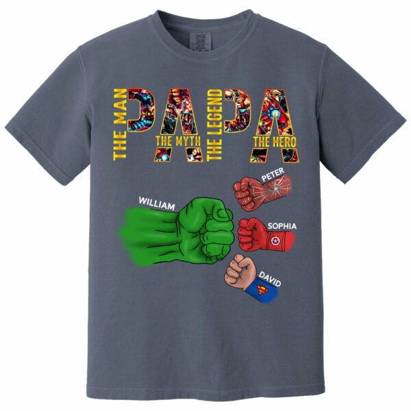 Papa The Man The Myth The Legend, Personalized Shirt, Custom Father's Day Gift T1807 - Image 11
