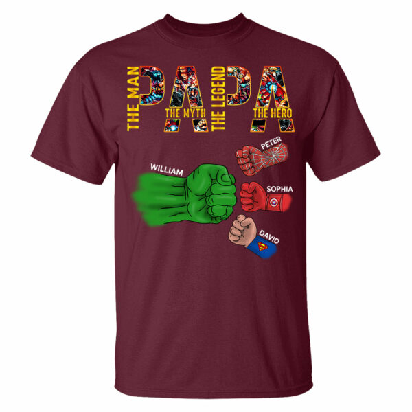 Papa The Man The Myth The Legend, Personalized Shirt, Custom Father's Day Gift T1807 - Image 13