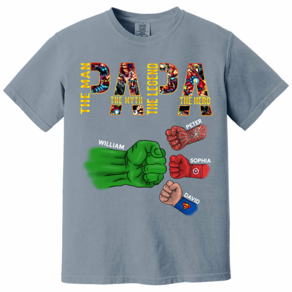 Papa The Man The Myth The Legend, Personalized Shirt, Custom Father's Day Gift T1807 - Image 8
