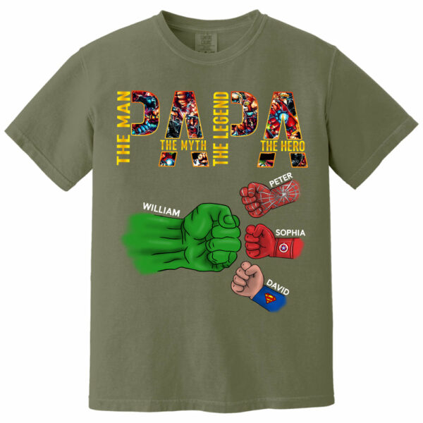 Papa The Man The Myth The Legend, Personalized Shirt, Custom Father's Day Gift T1807 - Image 9