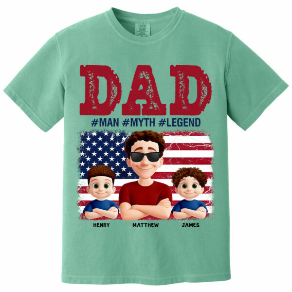 Papa The Myth - Personalized Proud Shirt For Dad Grandpa Custom Nickname NA04 - Image 10