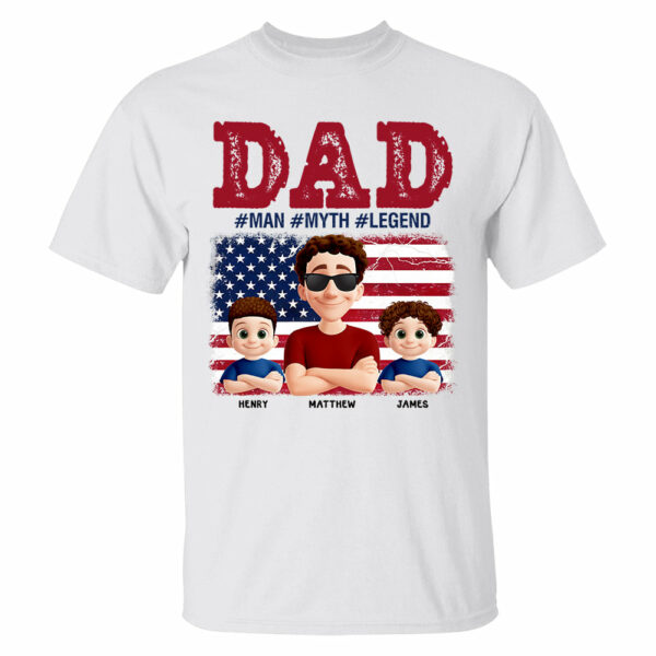 Papa The Myth - Personalized Proud Shirt For Dad Grandpa Custom Nickname NA04 - Image 2