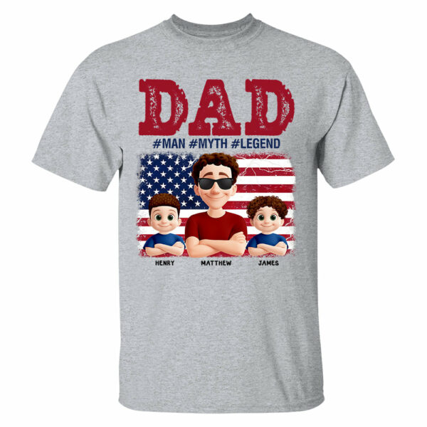 Papa The Myth - Personalized Proud Shirt For Dad Grandpa Custom Nickname NA04 - Image 3