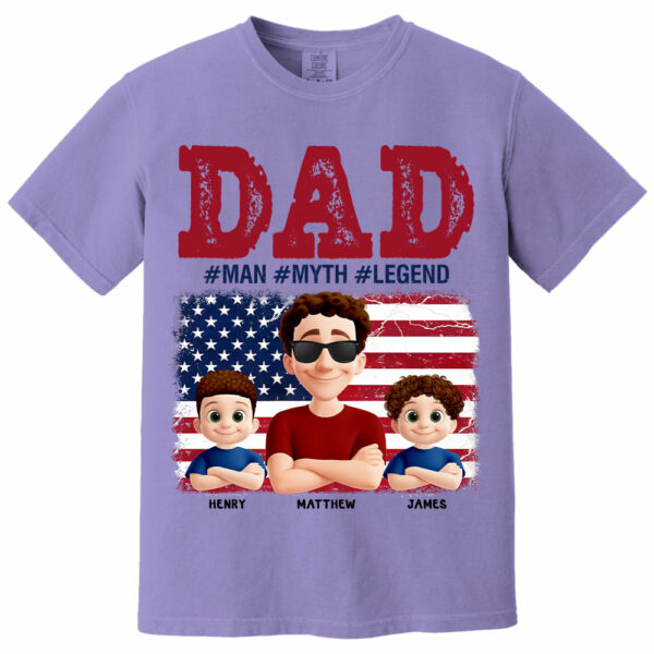 Papa The Myth - Personalized Proud Shirt For Dad Grandpa Custom Nickname NA04 - Image 9