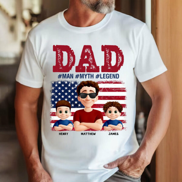 Papa The Myth - Personalized Proud Shirt For Dad Grandpa Custom Nickname NA04