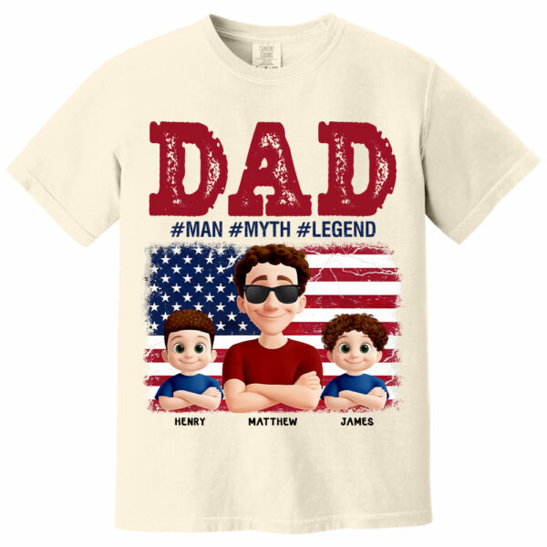 Papa The Myth - Personalized Proud Shirt For Dad Grandpa Custom Nickname NA04 - Image 8