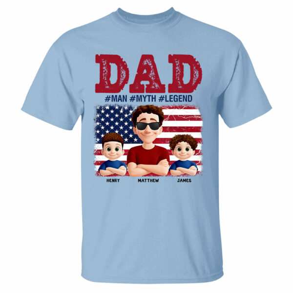 Papa The Myth - Personalized Proud Shirt For Dad Grandpa Custom Nickname NA04 - Image 5
