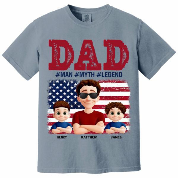 Papa The Myth - Personalized Proud Shirt For Dad Grandpa Custom Nickname NA04 - Image 11