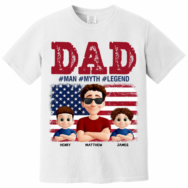Papa The Myth - Personalized Proud Shirt For Dad Grandpa Custom Nickname NA04 - Image 7