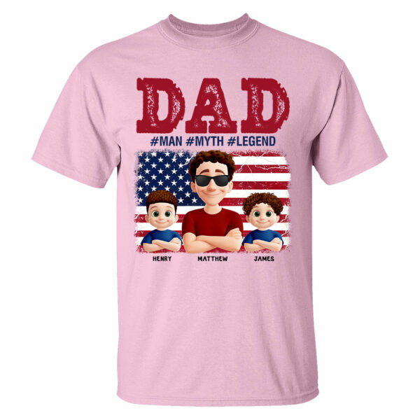 Papa The Myth - Personalized Proud Shirt For Dad Grandpa Custom Nickname NA04 - Image 4