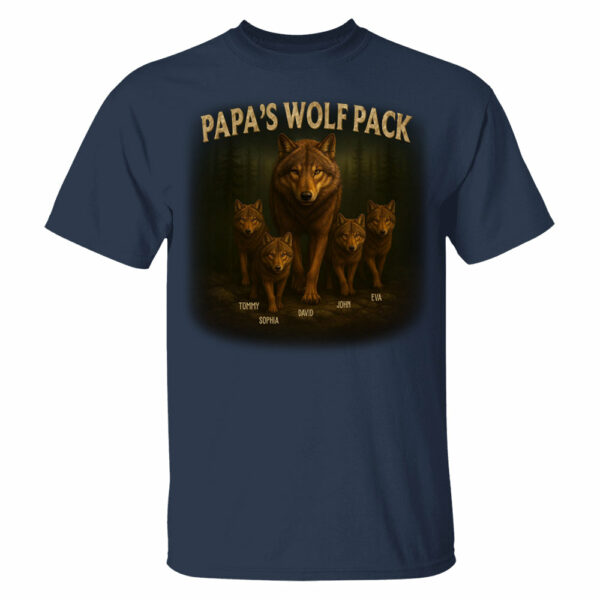 Papaâ€™s Wolf Pack - Family Personalized Custom Unisex T-shirt, Premium T-shirt, Hoodie - Father's Day, Gift For Dad, Grandpa - Image 7