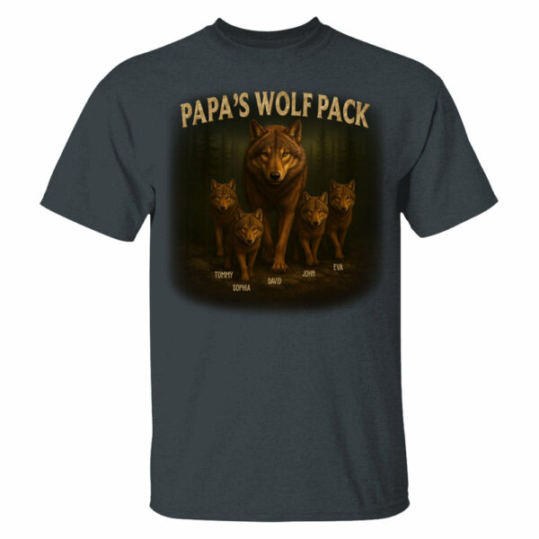Papaâ€™s Wolf Pack - Family Personalized Custom Unisex T-shirt, Premium T-shirt, Hoodie - Father's Day, Gift For Dad, Grandpa - Image 6