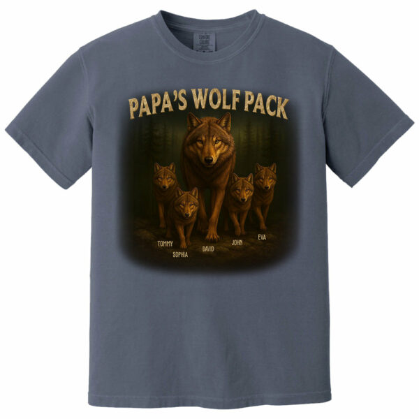 Papaâ€™s Wolf Pack - Family Personalized Custom Unisex T-shirt, Premium T-shirt, Hoodie - Father's Day, Gift For Dad, Grandpa - Image 10