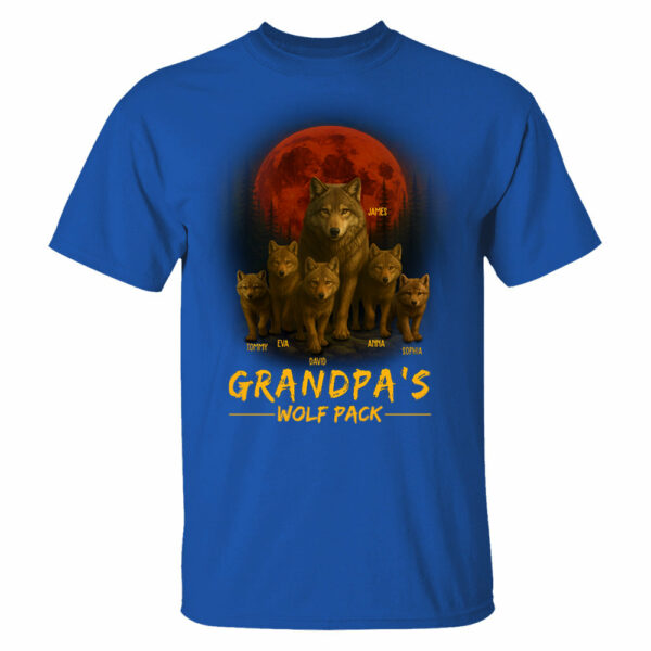 Papaâ€™s Wolf Pack - Family Personalized Custom Unisex T-shirt, Premium T-shirt, Hoodie - Father's Day, Gift For Dad, Grandpa - Image 12