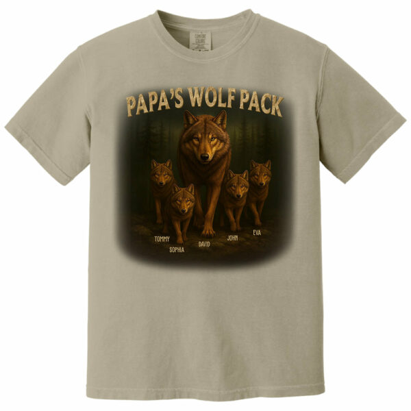 Papaâ€™s Wolf Pack - Family Personalized Custom Unisex T-shirt, Premium T-shirt, Hoodie - Father's Day, Gift For Dad, Grandpa - Image 14