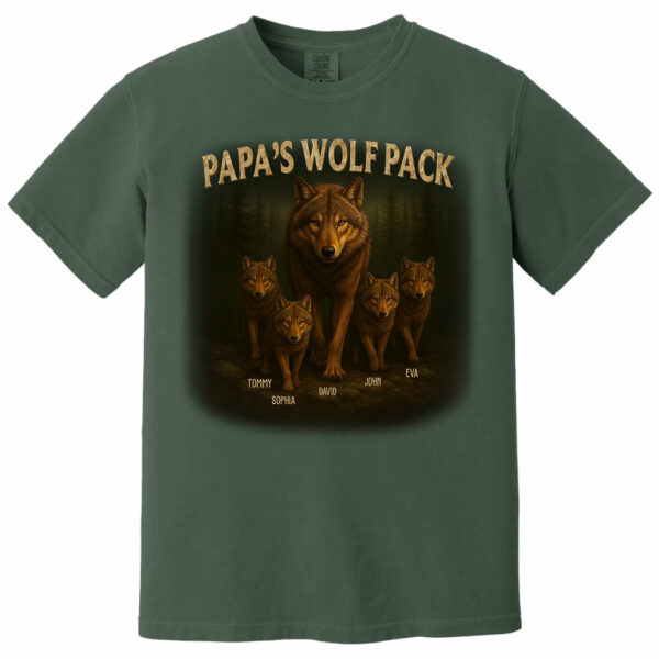 Papaâ€™s Wolf Pack - Family Personalized Custom Unisex T-shirt, Premium T-shirt, Hoodie - Father's Day, Gift For Dad, Grandpa - Image 12