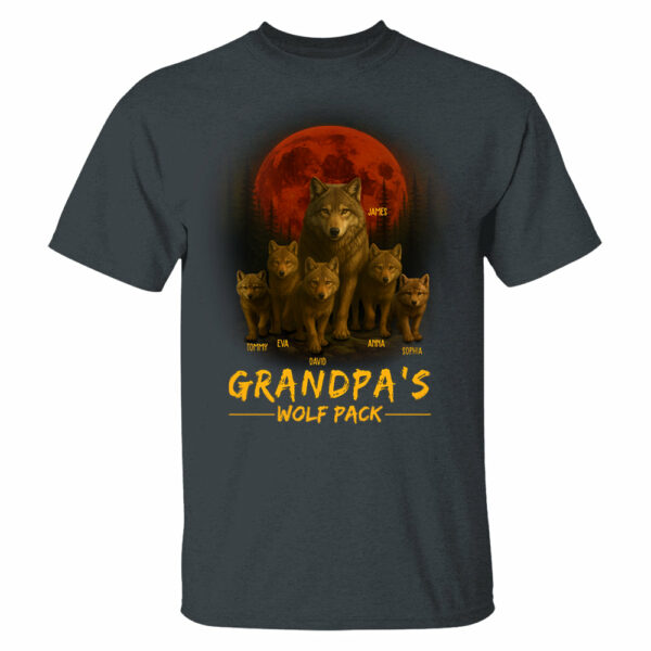 Papaâ€™s Wolf Pack - Family Personalized Custom Unisex T-shirt, Premium T-shirt, Hoodie - Father's Day, Gift For Dad, Grandpa - Image 15