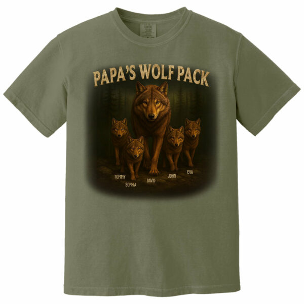 Papaâ€™s Wolf Pack - Family Personalized Custom Unisex T-shirt, Premium T-shirt, Hoodie - Father's Day, Gift For Dad, Grandpa - Image 13