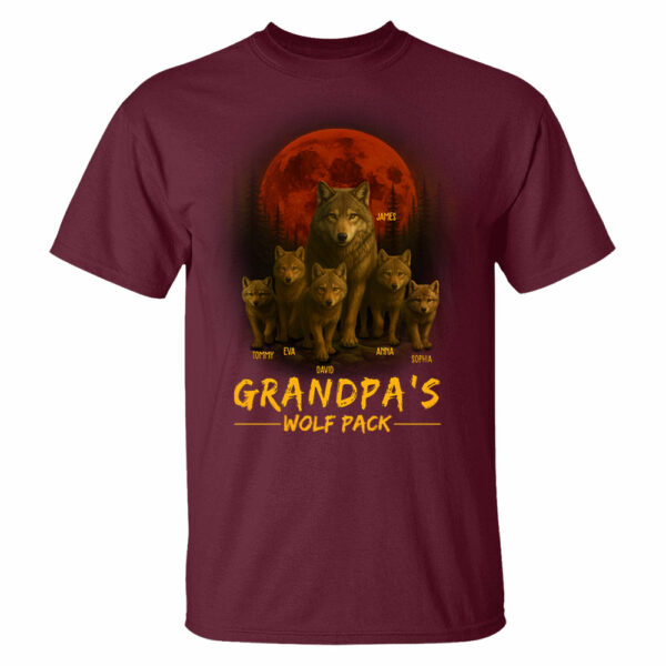 Papaâ€™s Wolf Pack - Family Personalized Custom Unisex T-shirt, Premium T-shirt, Hoodie - Father's Day, Gift For Dad, Grandpa - Image 13