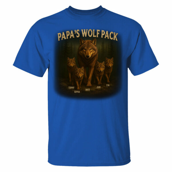 Papaâ€™s Wolf Pack - Family Personalized Custom Unisex T-shirt, Premium T-shirt, Hoodie - Father's Day, Gift For Dad, Grandpa - Image 9