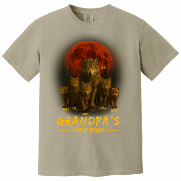 Papaâ€™s Wolf Pack - Family Personalized Custom Unisex T-shirt, Premium T-shirt, Hoodie - Father's Day, Gift For Dad, Grandpa - Image 11