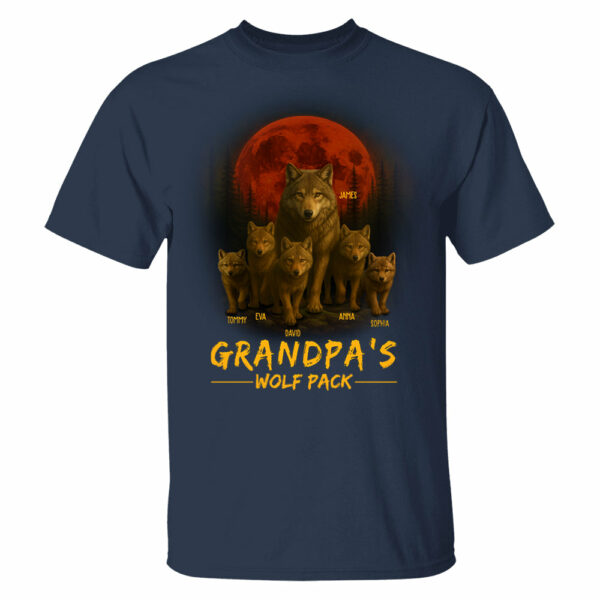 Papaâ€™s Wolf Pack - Family Personalized Custom Unisex T-shirt, Premium T-shirt, Hoodie - Father's Day, Gift For Dad, Grandpa - Image 14