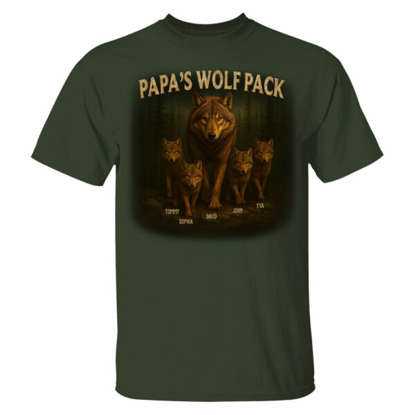Papaâ€™s Wolf Pack - Family Personalized Custom Unisex T-shirt, Premium T-shirt, Hoodie - Father's Day, Gift For Dad, Grandpa - Image 8