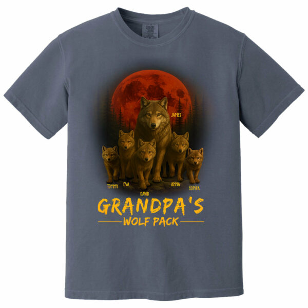 Papaâ€™s Wolf Pack - Family Personalized Custom Unisex T-shirt, Premium T-shirt, Hoodie - Father's Day, Gift For Dad, Grandpa - Image 10