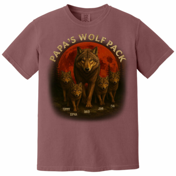 Papaâ€™s Wolf Pack - Family Personalized Custom Unisex T-shirt, Premium T-shirt, Hoodie - Father's Day, Gift For Dad, Grandpa2 - Image 12