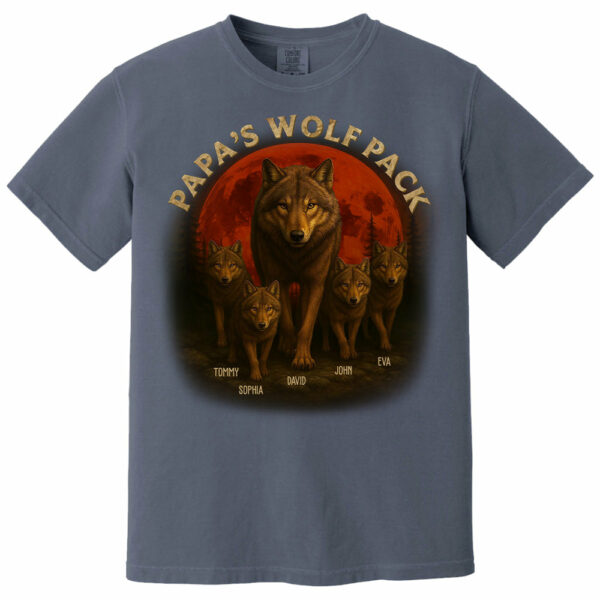 Papaâ€™s Wolf Pack - Family Personalized Custom Unisex T-shirt, Premium T-shirt, Hoodie - Father's Day, Gift For Dad, Grandpa2 - Image 10